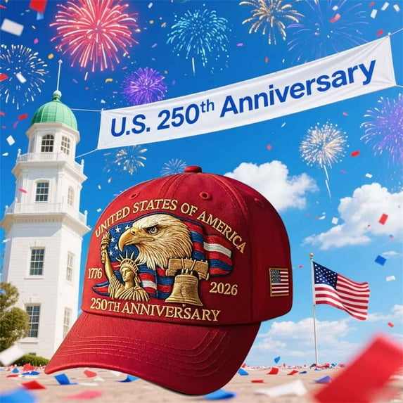 Eagle & Liberty United States 250th Anniversary Commemorative Hat USA Patriotic Baseball Cap Embroidered Printed Adjustable, Unisex, Tribute Gift for Veterans, Men, Women, 1766-2026