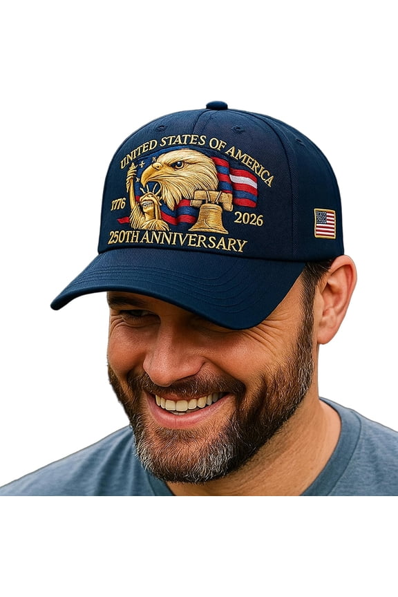 Eagle and Liberty United States 250th Anniversary Hat, 2026 Embroidered Adjustable Baseball Cap, America 250th Anniversary Patriotic Gift for Veterans, Navy, Army, USMC