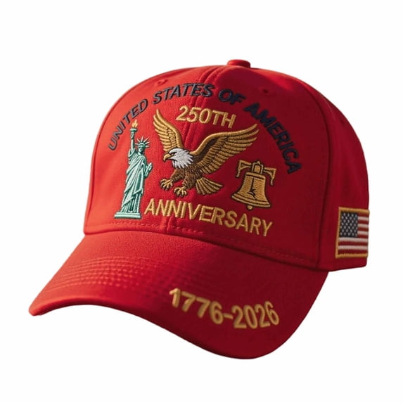 Eagle & Liberty,United States 250th Anniversary Hat,250th Anniversary USA Hat,Bald Eagle Embroidery Patriotic Baseball Cap