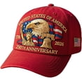 thumbnail image 1 of Eagle and Liberty United States 250th Anniversary Hat, Adjustable Bald Eagle Printed Patriotic Baseball for Men Women Multi,Available in a variety of colors, 1 of 7
