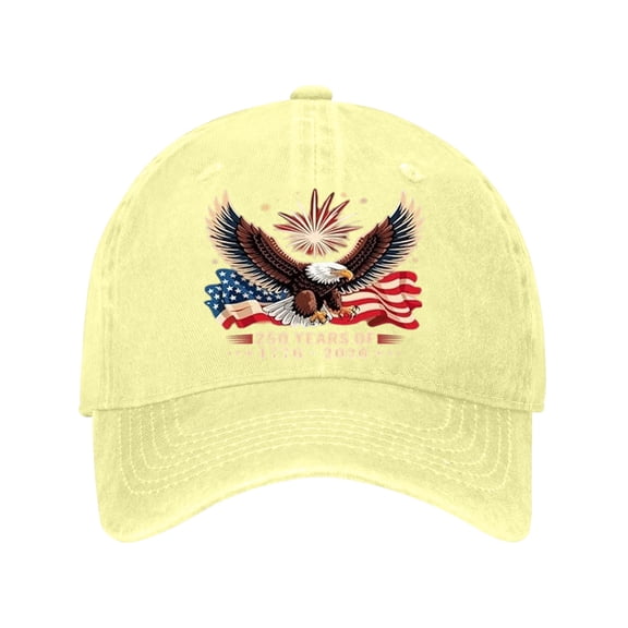 Eagle & Liberty – United States 250th Anniversary Hat, Adjustable Cotton Printed Patriotic Baseball Cap for Men Women (1pcs)