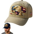 thumbnail image 1 of Eagle & Liberty – United States 250th Anniversary Hat, Embroidered American Bald Eagle & Liberty Bell Design, 1776-2026 Commemorative Navy Blue Adjustable Baseball Cap for Men & Women, 1 of 7
