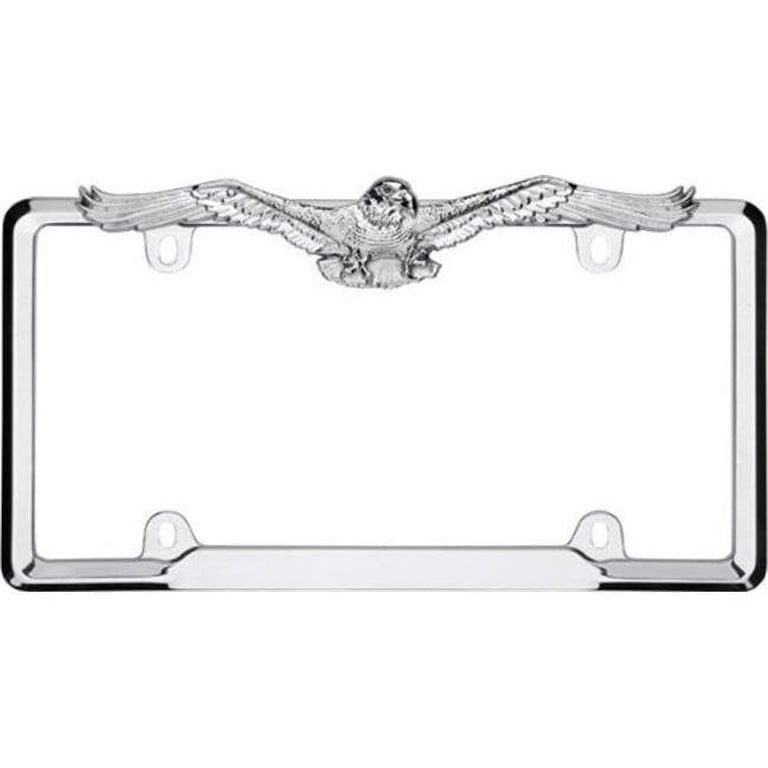 V-Twin Flying Eagle License Plate Frame - Chrome Style For 4.5 X 7 Inch Plates