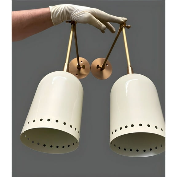 Eagle Lights 1950's Mid Century Italian Style Wall Sconce Pair Light Stilnovo Indoor Lamps