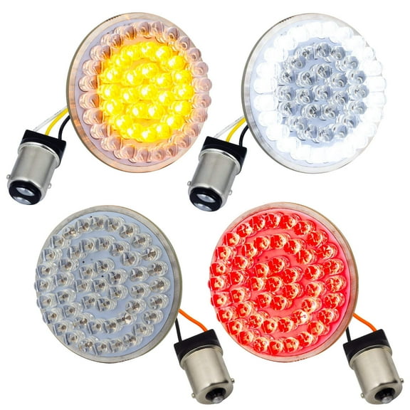 Eagle Lights 2” LED Turn Signal and Running Light Kit for Harley Davidson - Generation I / 1157 Front / 1156 Red Rear