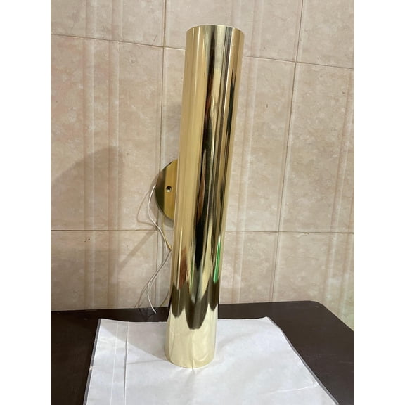 Eagle Lights Indoor 18" Pure Brass Cylinder Mid Century Brass Wall Sconce Light Pair Italian Sconce Lamp