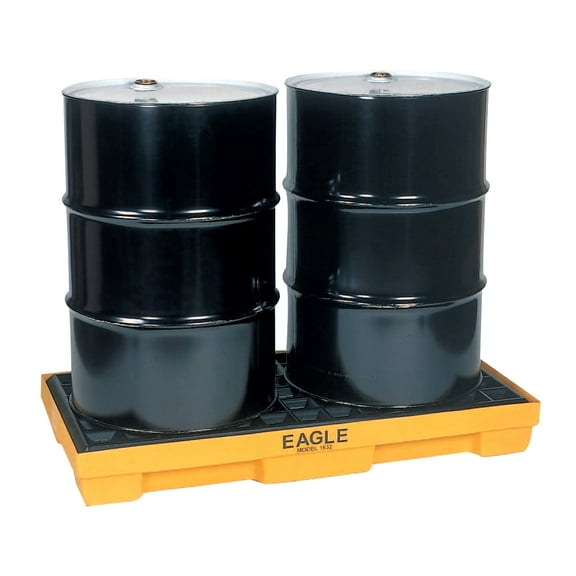 Eagle MFG 2 Drum Modular Platform, Spill Containment Pallets, Yellow