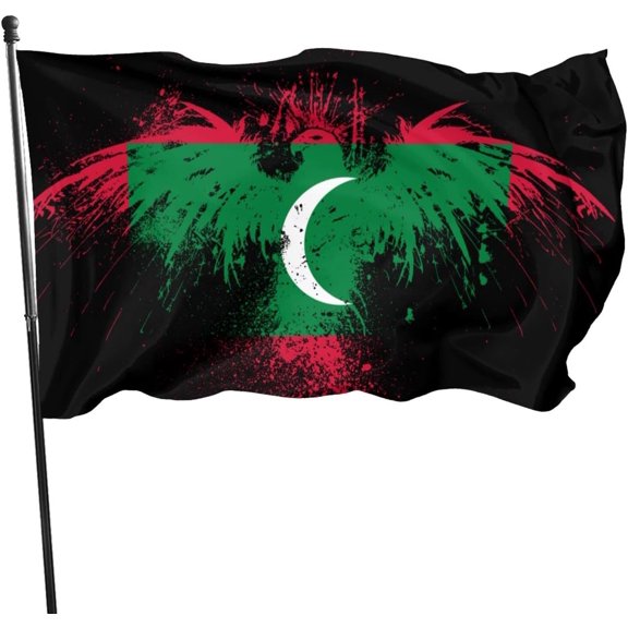 Eagle Maldives Flag Flag 3x5 ft Vivid Color and UV Fade Resistant Wall Flags Banners for Outdoor Indoor