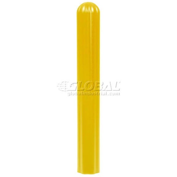 Ribbed Bollard Post Sleeve 6" Yellow, Eagle,1730-YL