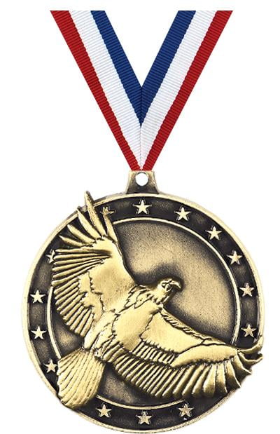 Eagle Medals, 2" Gold Diecast Eagle Medal Award 5 Pack