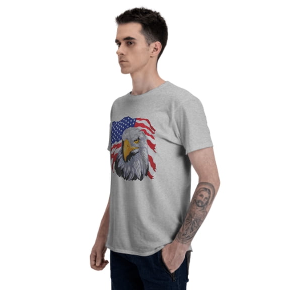 Eagle Men's T-Shirt Cotton 100% Summer Tops Fashion Casual Independence-Day Short Sleeves for Men Women Round Collar Top Tees