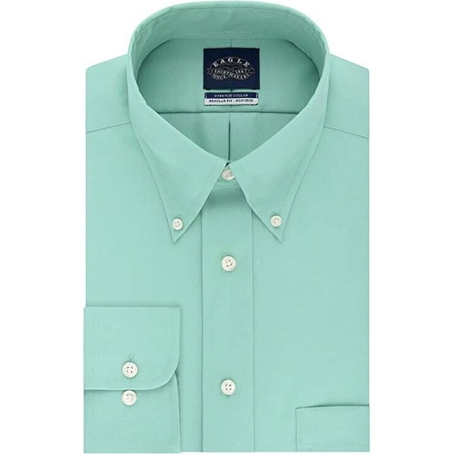 Eagle Mens Classic Fit NonIron Solid Stretch Collar Dress Shirt Aloe
