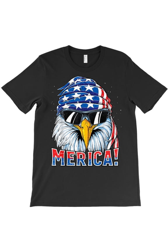 Eagle Merica 4th Of July Merica Men Boys American Plus Size G20801 Unisex T-Shirt, Up to Size 5XL