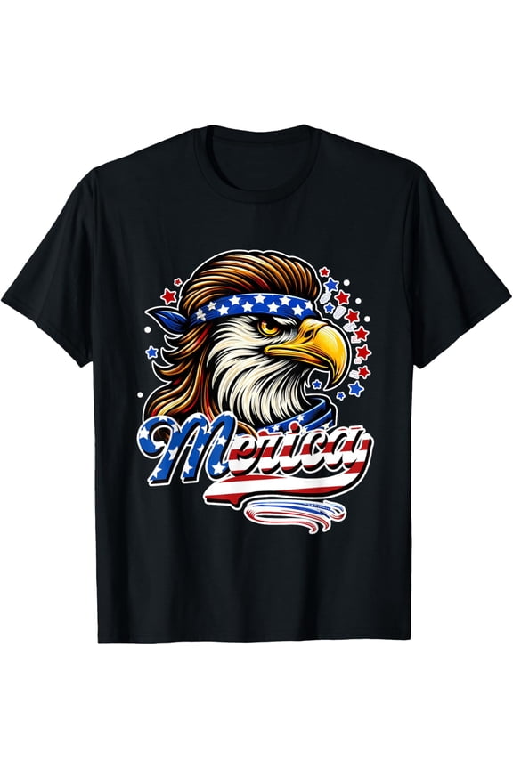 Eagle Merica Red White Blue American Independence Day T-Shirt Unisex S-5XL Hot Trending Shirt Birthday Gift
