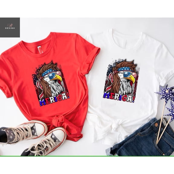 Eagle Merica Shirt, Merica Mullet Eagle Shirt, American Eagle, American Flag, 4th of July