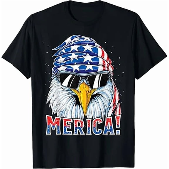 Eagle Merica T Shirt 4Th Of July Merica Men Boys American T-Shirt