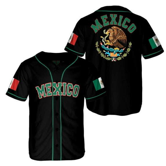 Eagle Mexico Baseball Jersey, Jersey De Mexico Flag Baseball Jersey for Men, Women S_5XL