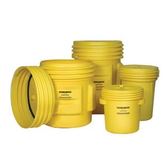 Eagle Mfg Open Head Salvage Drum, Polyethylene, 30 gal, Unlined, Yellow 1600SL