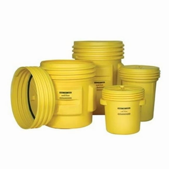 Eagle Mfg Open Head Overpack Drum, Polyethylene, 30 gal, Unlined, Yellow 1601