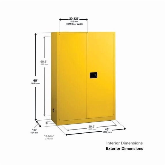 Eagle Mfg Flammable Liquid Safety Cabinet,Yellow YPI4510X