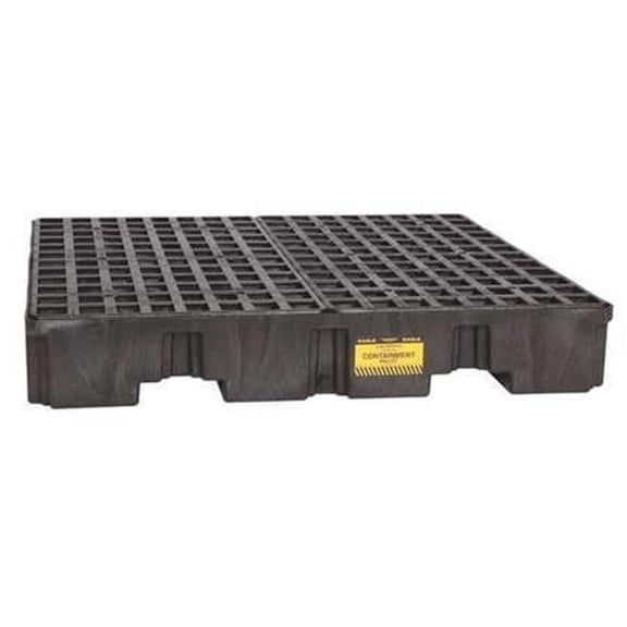 Spill Pallet, 66 gal Spill Capacity, 4 Drums, 8,000 lb Load Capacity, Polyethylene 1645B