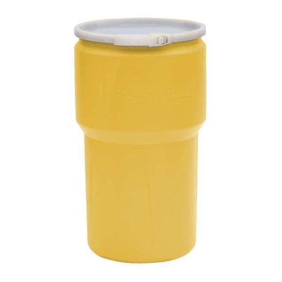 Eagle Mfg Open Head Transport Drum, Polyethylene, 14 gal, Unlined, Yellow 1610