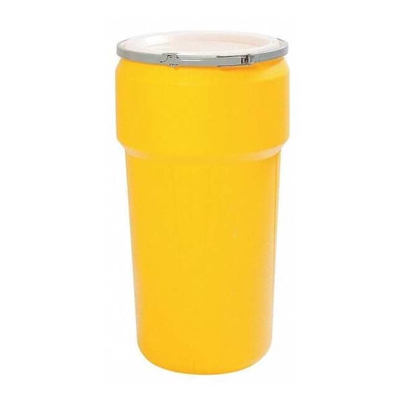 Eagle Mfg Open Head Transport Drum, Polyethylene, 20 gal, Unlined, Yellow 1623M