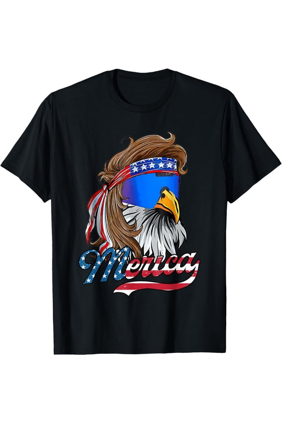 Eagle Mullet Sunglasses Merica 4Th Of July Usa Independence Flag T-Shirt