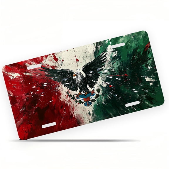 Eagle with National Emblem Elements Funny Personalized License Plate Rust-proof Stainless Steel Metal License Plate Suitable For Men And Women 12.2" x 6.2"