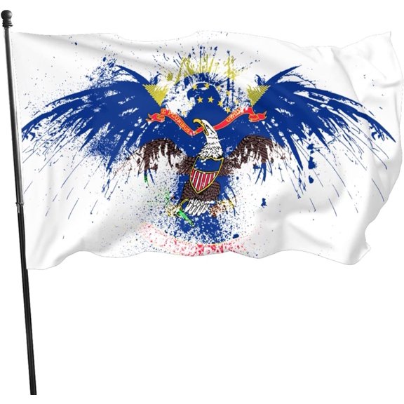 Eagle North Dakota Flag Flag 3x5 ft Vivid Color and UV Fade Resistant Wall Flags Banners for Outdoor Indoor