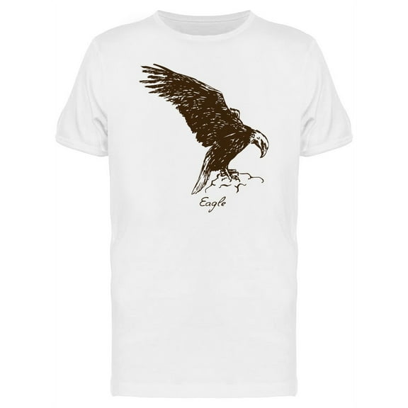 Eagle On A Rock Ink Style T-Shirt Men -Image by Shutterstock, Male Small