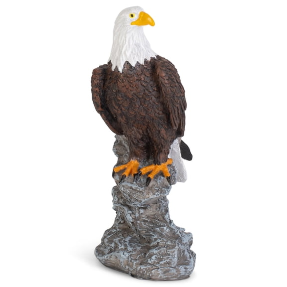 Eagle On Stone Natural Brown 6 inch Resin Stone Decorative Tabletop Figurine