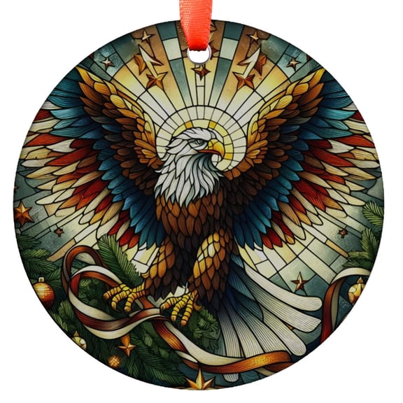 Eagle Ornament, Patriotic Art, American Eagle, Holiday Decor, Stars and Stripes, Unique Ornament, Festive Gift, Military Ornament, Veteran, Holiday Keepsake, Xmas Tree Hanging Deco