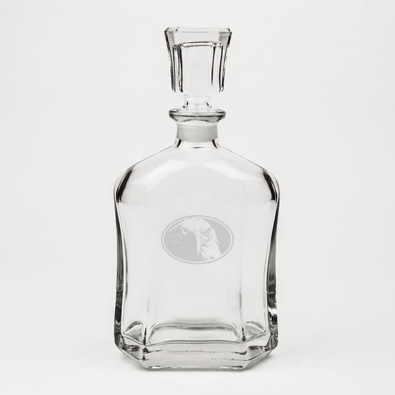 Eagle Oval Deep Etched Crystal Whiskey Decanter