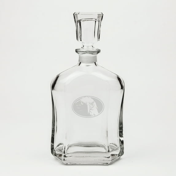 Eagle Oval Deep Etched Crystal Whiskey Decanter