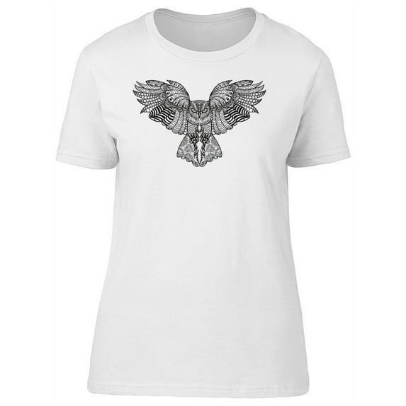 Eagle Owl Ethnic Art T-Shirt Women -Image by Shutterstock, Female Small