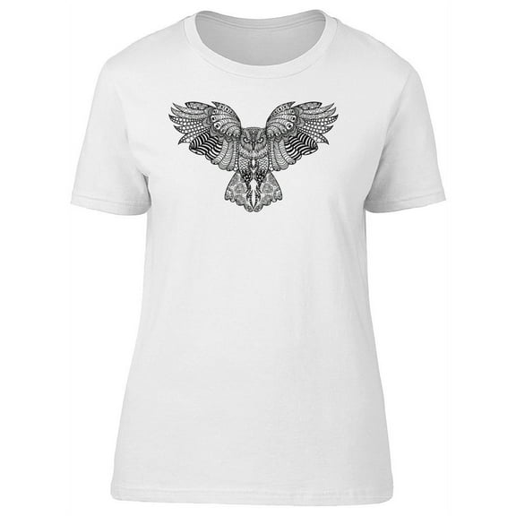 Eagle Owl Ethnic Art T-Shirt Women -Image by Shutterstock, Female XX-Large