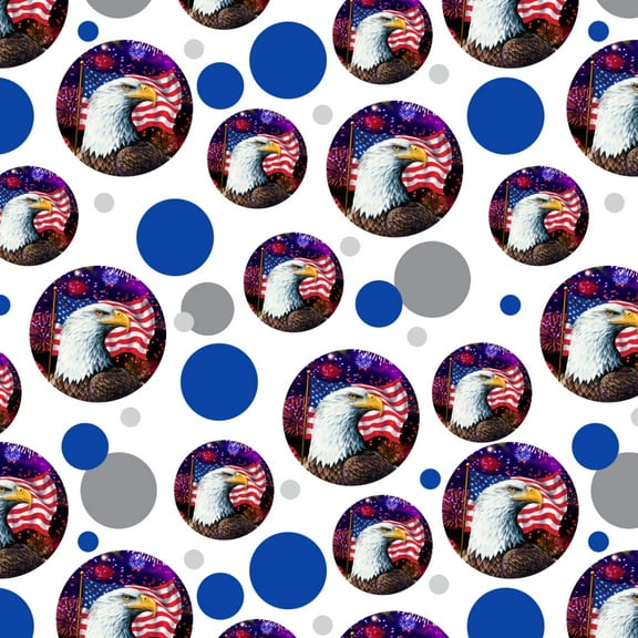 Eagle Patriotic 4th of July Celebration American Flag Fireworks Premium Gift Wrap Wrapping Paper Roll