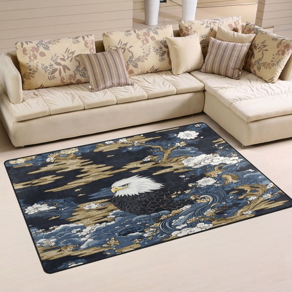 Eagle Pattern Soft Polyester Area Rug 31''x20'', Non Slip, Memory Foam, Water Absorbent