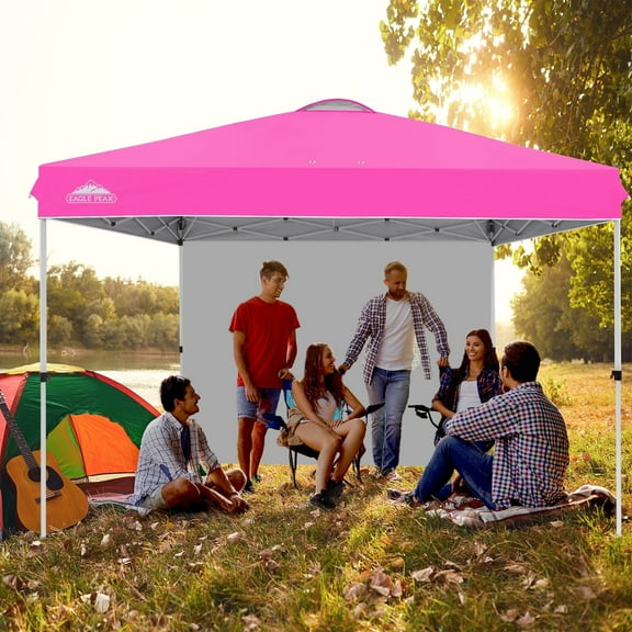 Eagle Peak 12 x 12 ft Pink Pop up Outdoor Canopies, Removable Sidewall