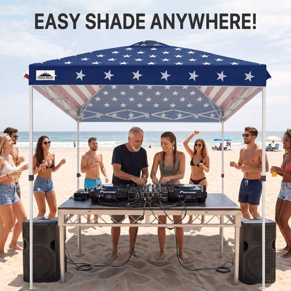 Eagle Peak 8 x 8 ft American flag Pop up Outdoor Canopies, Water Resistant