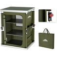 thumbnail image 1 of Eagle Peak Outdoor Camping Pop Up Folding Table with Large 3-Tier Storage Organizer and Side Pockets, Easy Set Up Portable Lightweight Aluminum Camping Kitchen, Green, 1 of 8