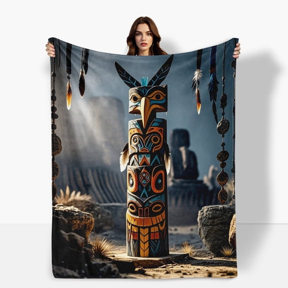 Eagle Pillar Decorative Friendship Flannel Blanket Soft Warm Comfortable For Sofa Bed Travel Camping Living Room Office Chair Polyester Fiber Gift For Family Or Friends