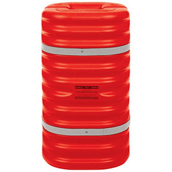 Eagle Polyethylene Column Protector with 2 Reflective Straps for 10 Columns, Orange, 42 H