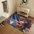 thumbnail image 1 of Eagle Pumpkins Fall Area Rugs 4'x6', Washable Small Throw Rugs for Office Bathroom, Blue Floral Patriotic Thanksgiving Indoor Outdoor Rug Non-Slip Low Pile Carpet Runner Reversible Floor Mats, 1 of 8