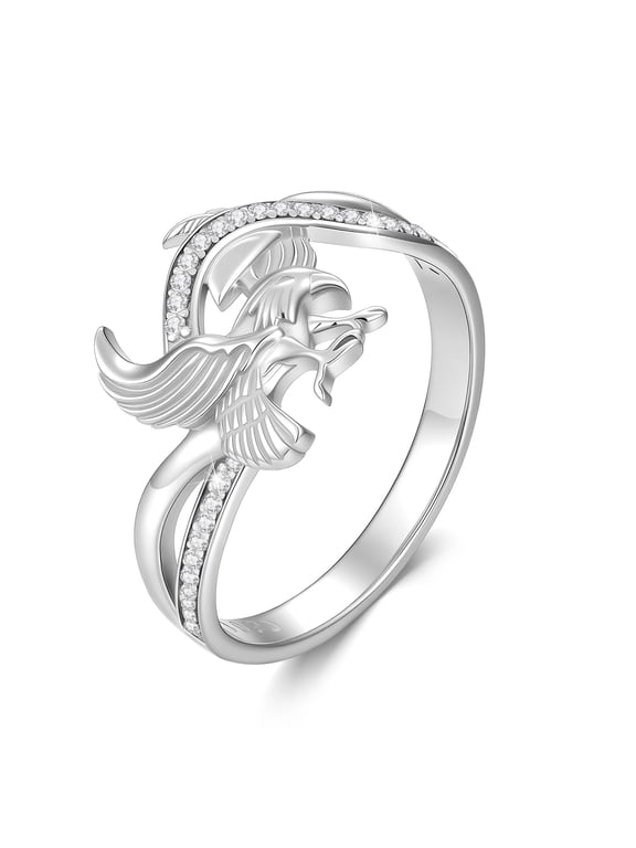 Eagle Ring for Women 925 Sterling Silver Adjustable Hawk Ring Animal Eagle Jewelry Christmas Birthday Gift for Her Size 8