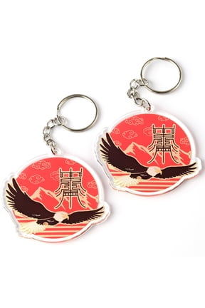 Eagle Scholastic Amulet Feng Shui Keychains, Symbol of for Grand Honors and Distinction, Feng Shui Gift, Lightweight Acrylic, Made In USA, (2 Pack)