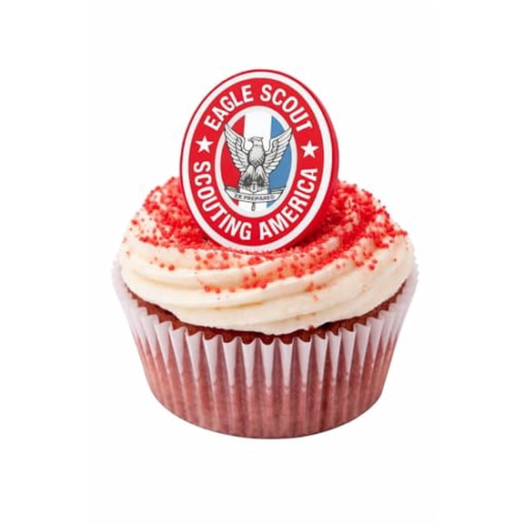 Eagle Scouts Cupcake Rings Set of 12 | Eagle Scout Emblem Cupcake Toppers | Party Decorations for Pack Meetings & Scouting Events