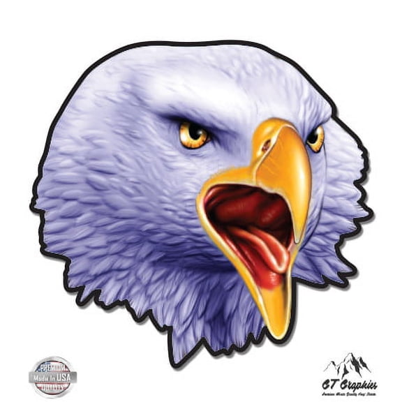 Eagle Screaming - 3" Vinyl Sticker - For Car Laptop I-Pad Phone Helmet Hard Hat - Waterproof Decal