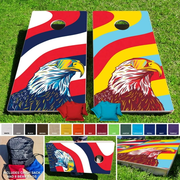 Eagle  Shades Pro Style Cornhole Bean Bag Toss Game 24x48 with 8 Regulation 16oz Bags
